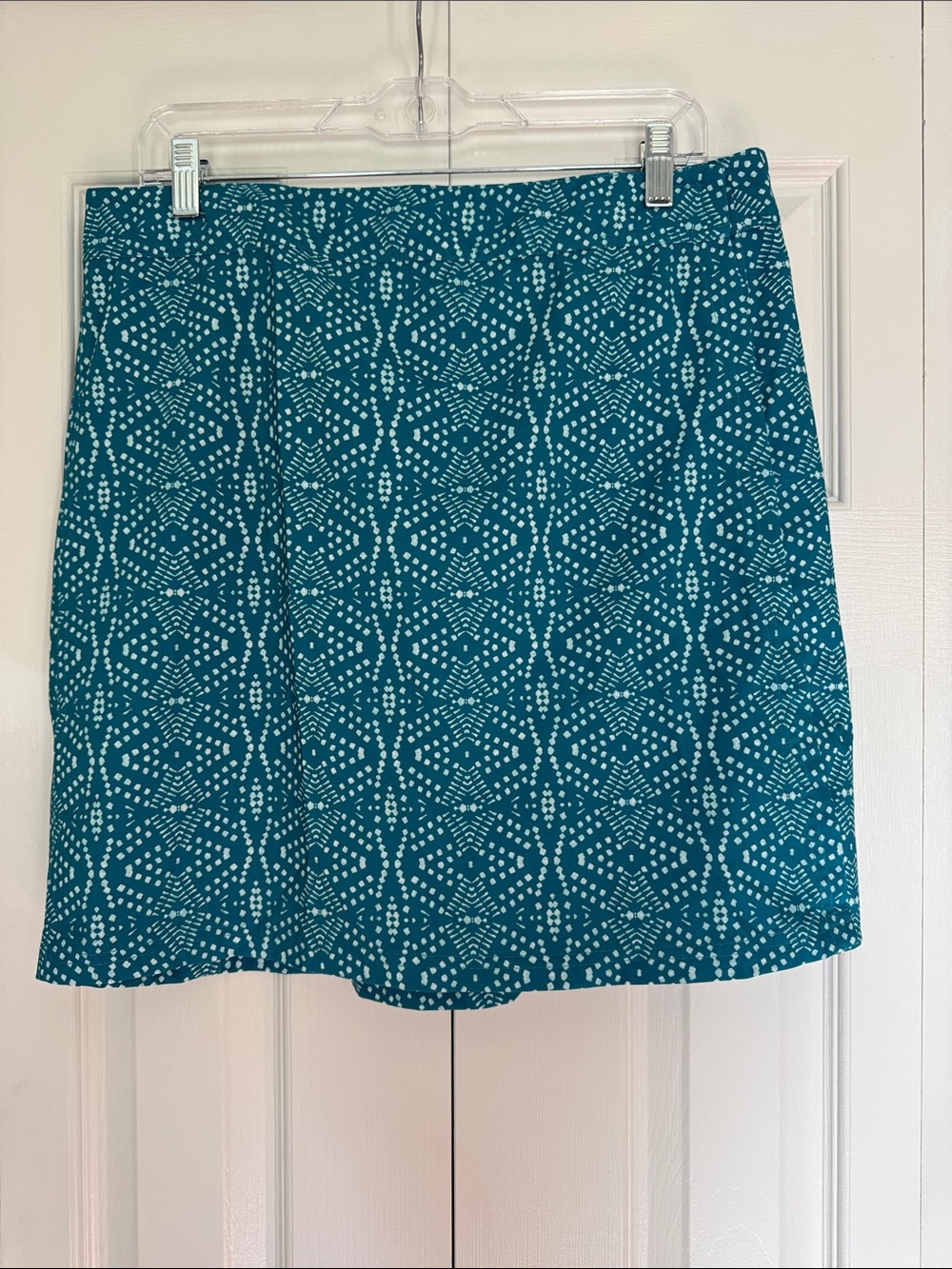 Ripskirt Hawaii Teal Geometric A-Line Skirt, L